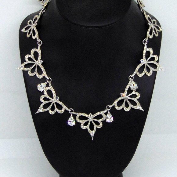 VTG Franklin Mint Alfred Durante Nightfire Icy Rhinestone Bridal Necklace Choker - Picture 1 of 4